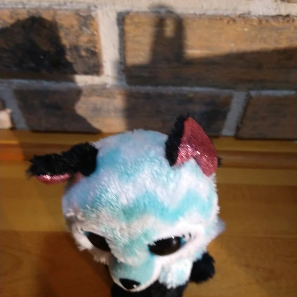 Ty Beanie Boos ATLAS the Aqua Chevron Fox Stuffed Animal - Picture 7 of 16